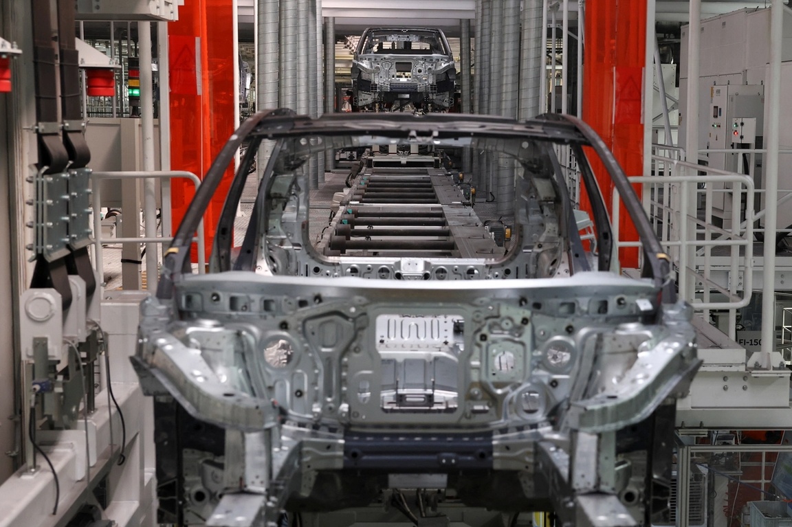 Chinese EV assembly line