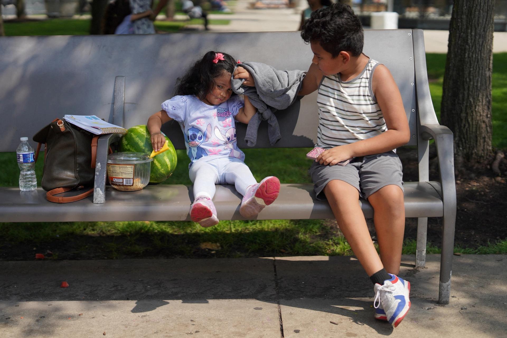 Extreme heat and rising summer temperatures hit Chicago, Illinois.