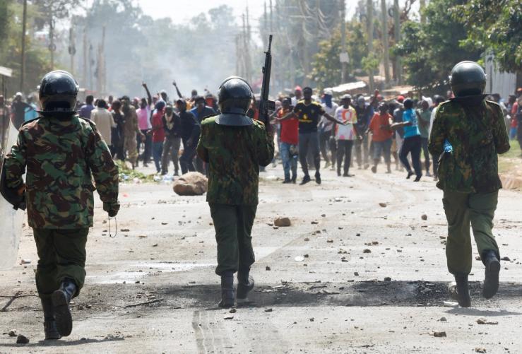 Protests in Kenya against the US Ebola quarantine plan.