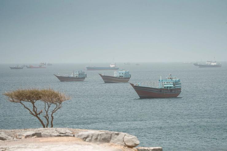 Ships in the Strait of Hormuz