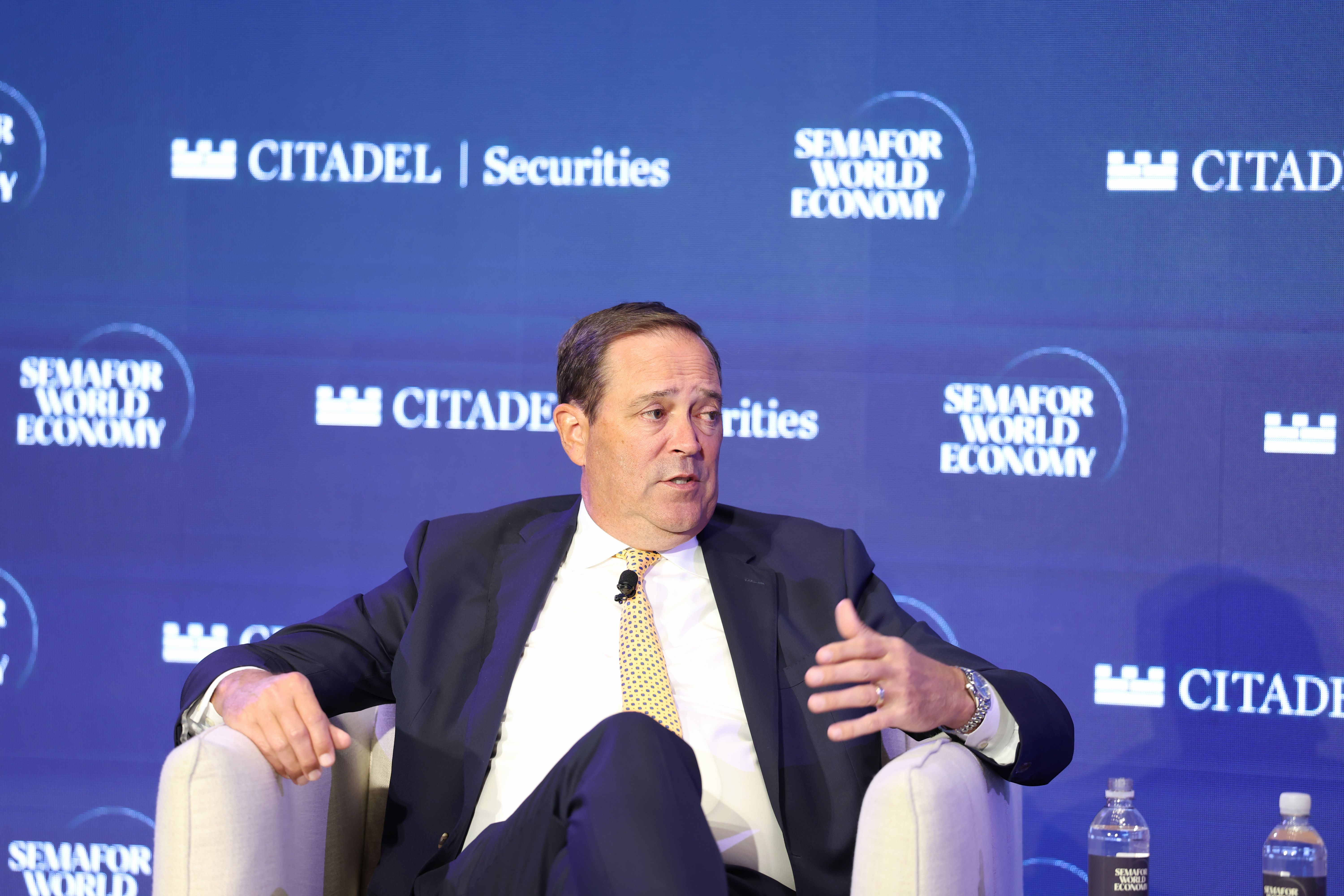 Chuck Robbins (Chairman & CEO - Cisco)speaks on stage during Semafor World Economy 2026 on April 15, 2026 in Washington, DC.