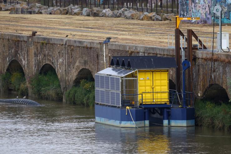 A prototype floating data center with solar panels