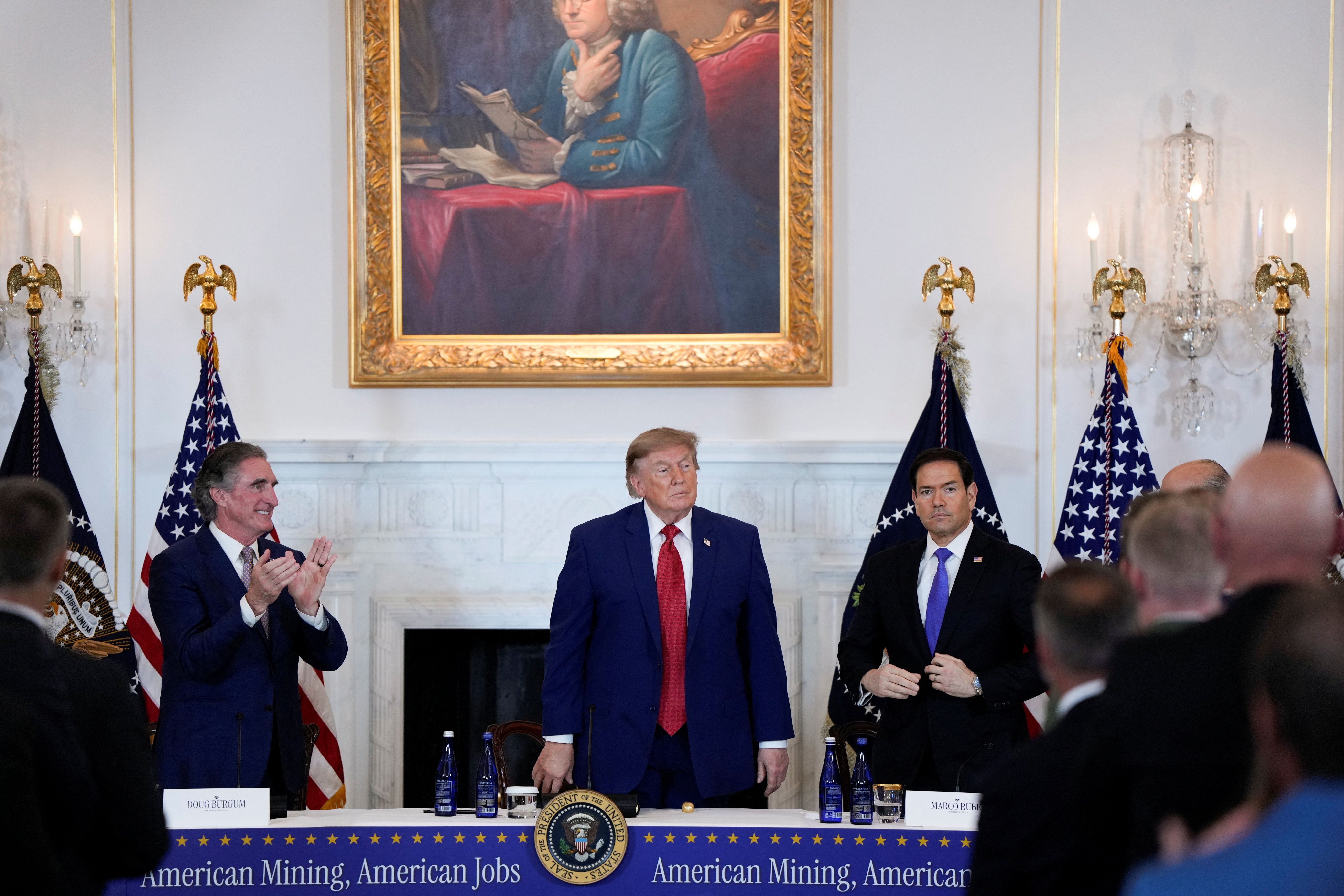 US President Donald Trump attends a mining roundtable