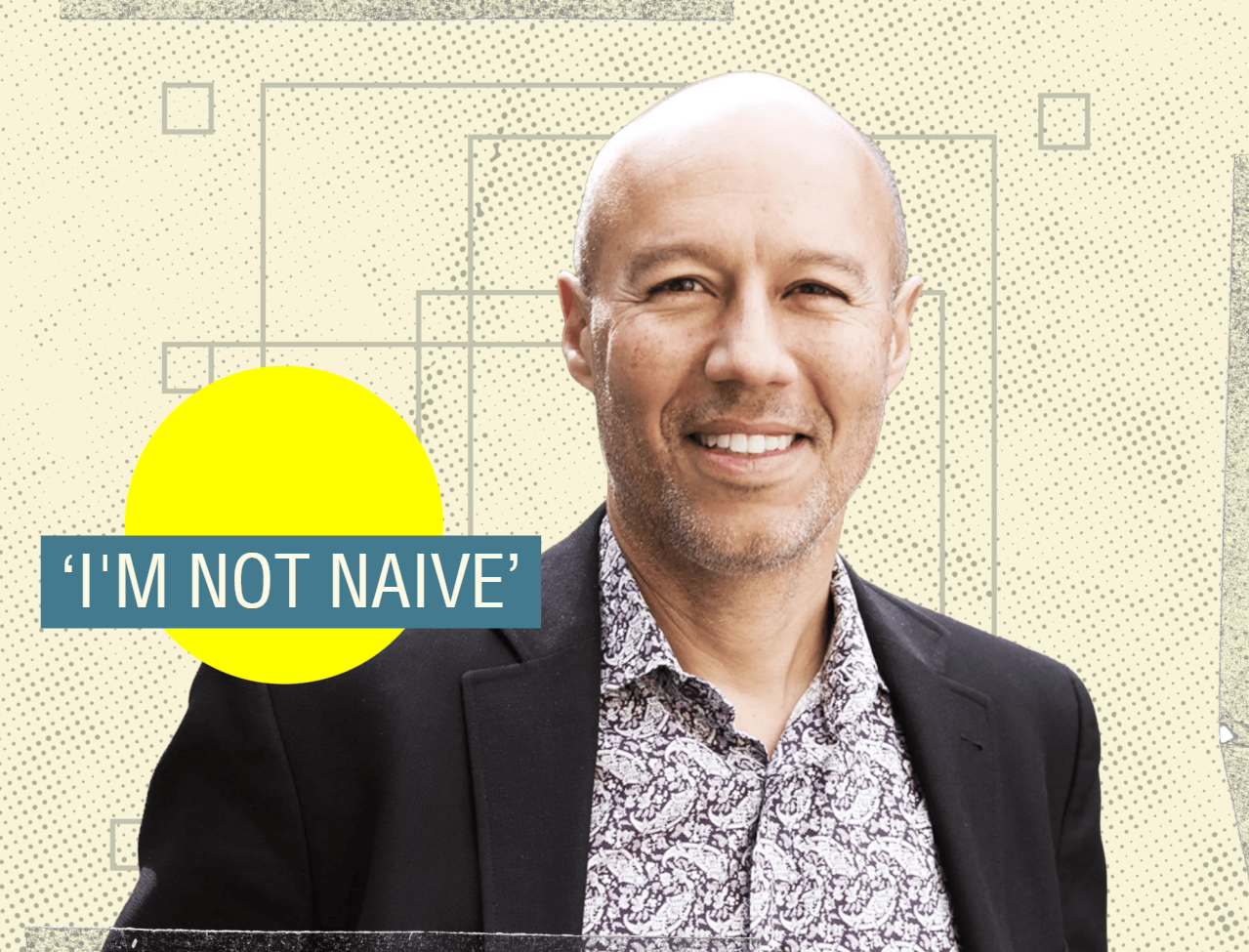 A graphic showing David Risher, CEO of Lyft.