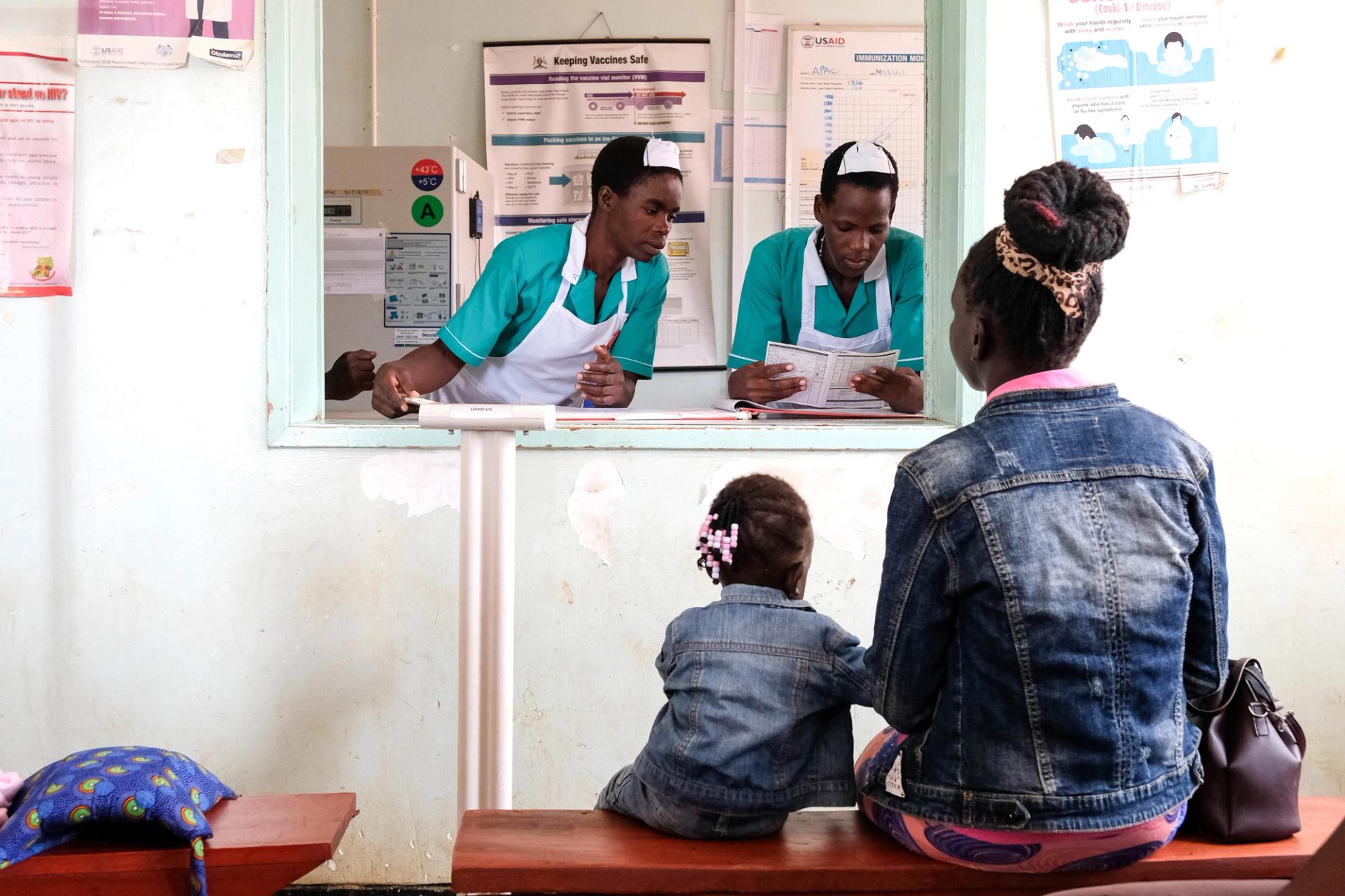 Medical interns register details of a child at Apac General Hospital in April, 2025 in Uganda.