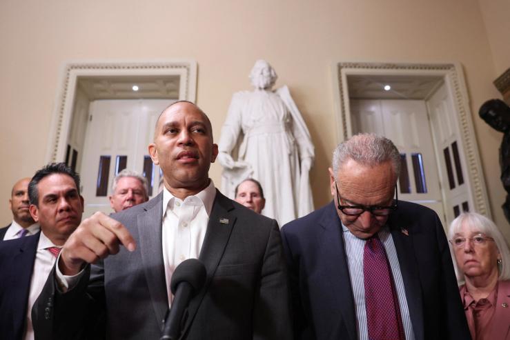 House Minority Leader Hakeem Jeffries and Senate Minority Leader Chuck Schumer