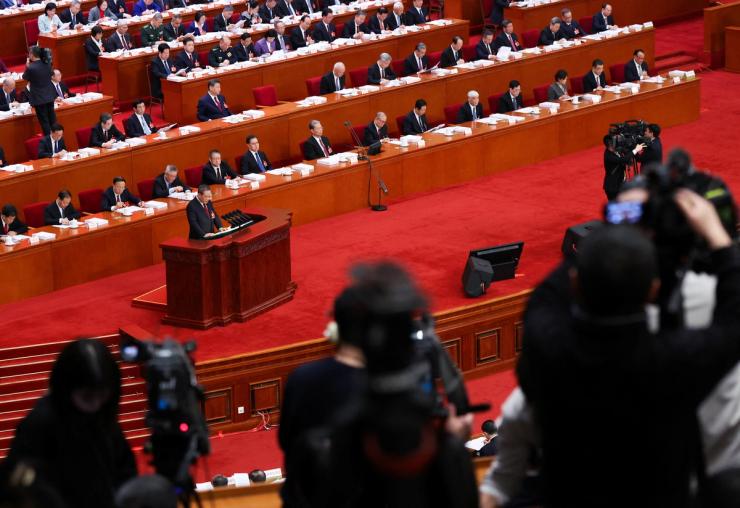 China’s NPC opening session at the Great Hall of the People, in Beijing.