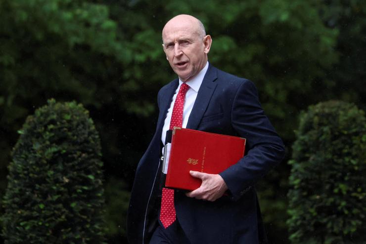 Former British defense secretary John Healey walks outside 10 Downing Street, on the day of a cabinet meeting, in London, Britain, June 2, 2026.