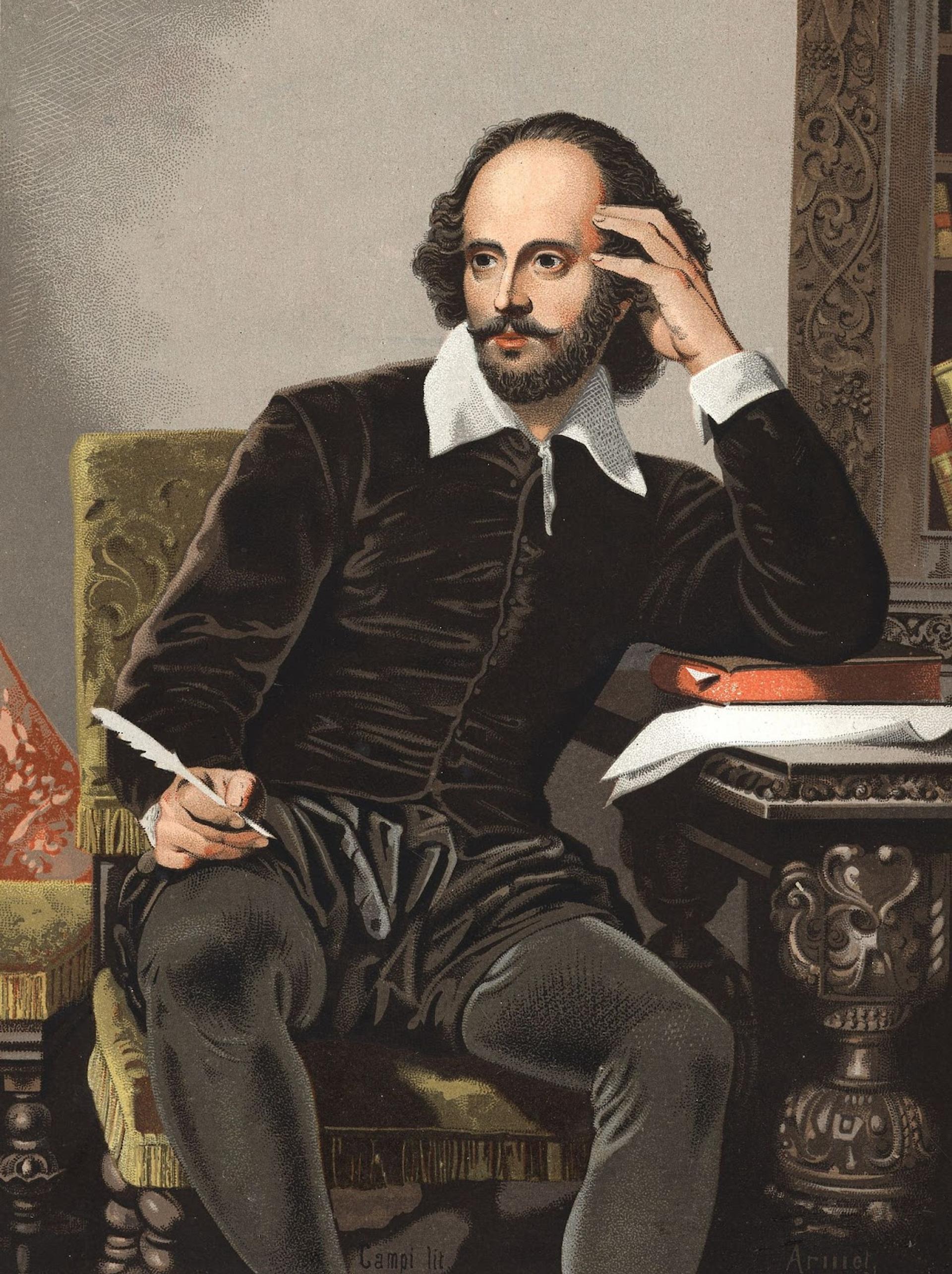 A painting of William Shakespeare