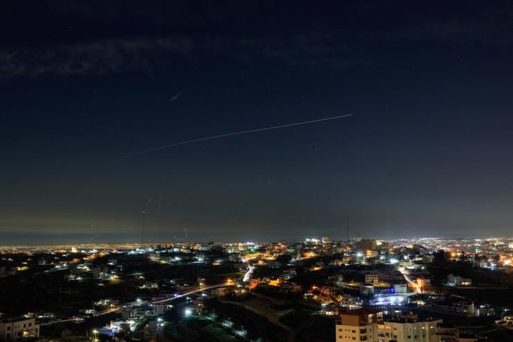 An Iranian missile flies toward Israel