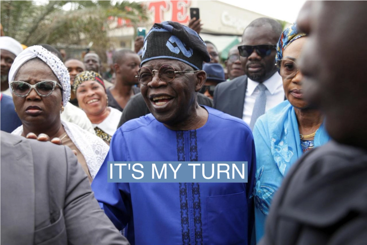 Presidential candidate Bola Ahmed Tinubu arrives at a polling station before casting his ballot in Ikeja, Lagos, Nigeria February 25, 2023