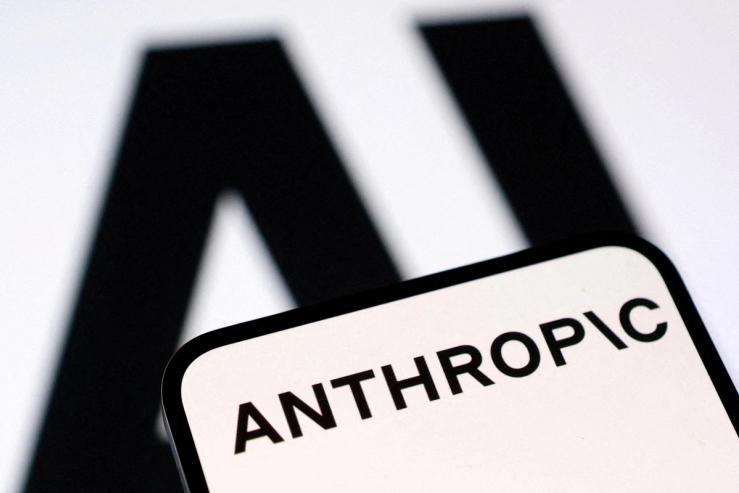 Anthropic logo on a phone.