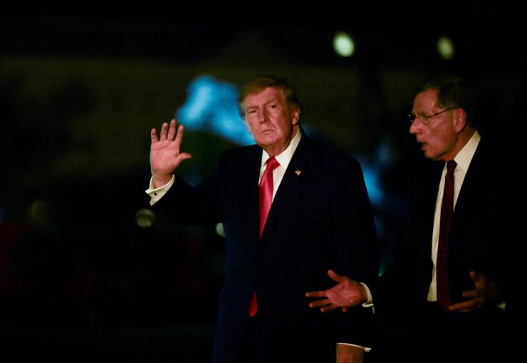 US President Donald Trump with US Senate Majority Whip John Barrasso.