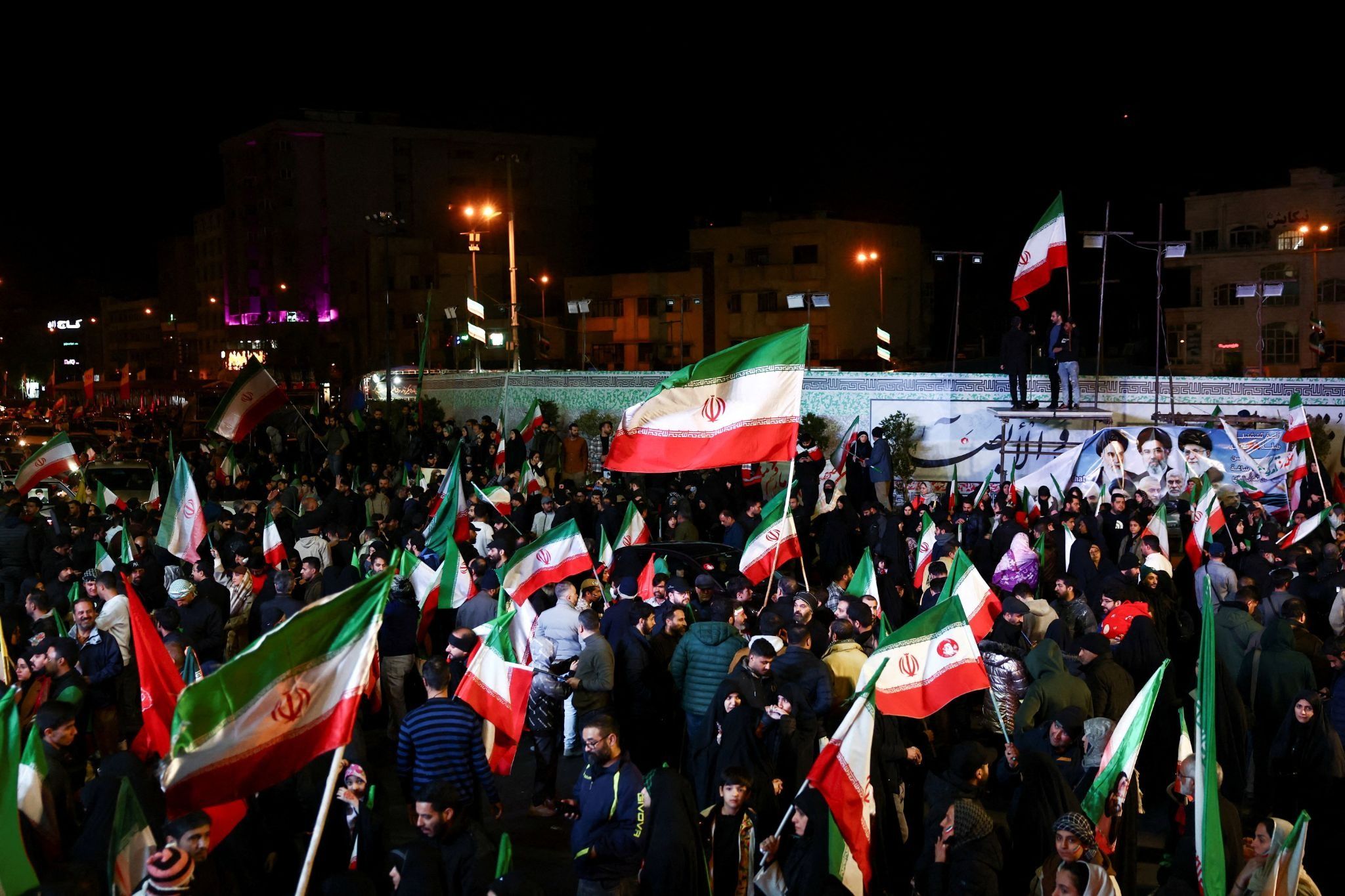 People gather in Tehran after a two-week ceasefire was announced. 