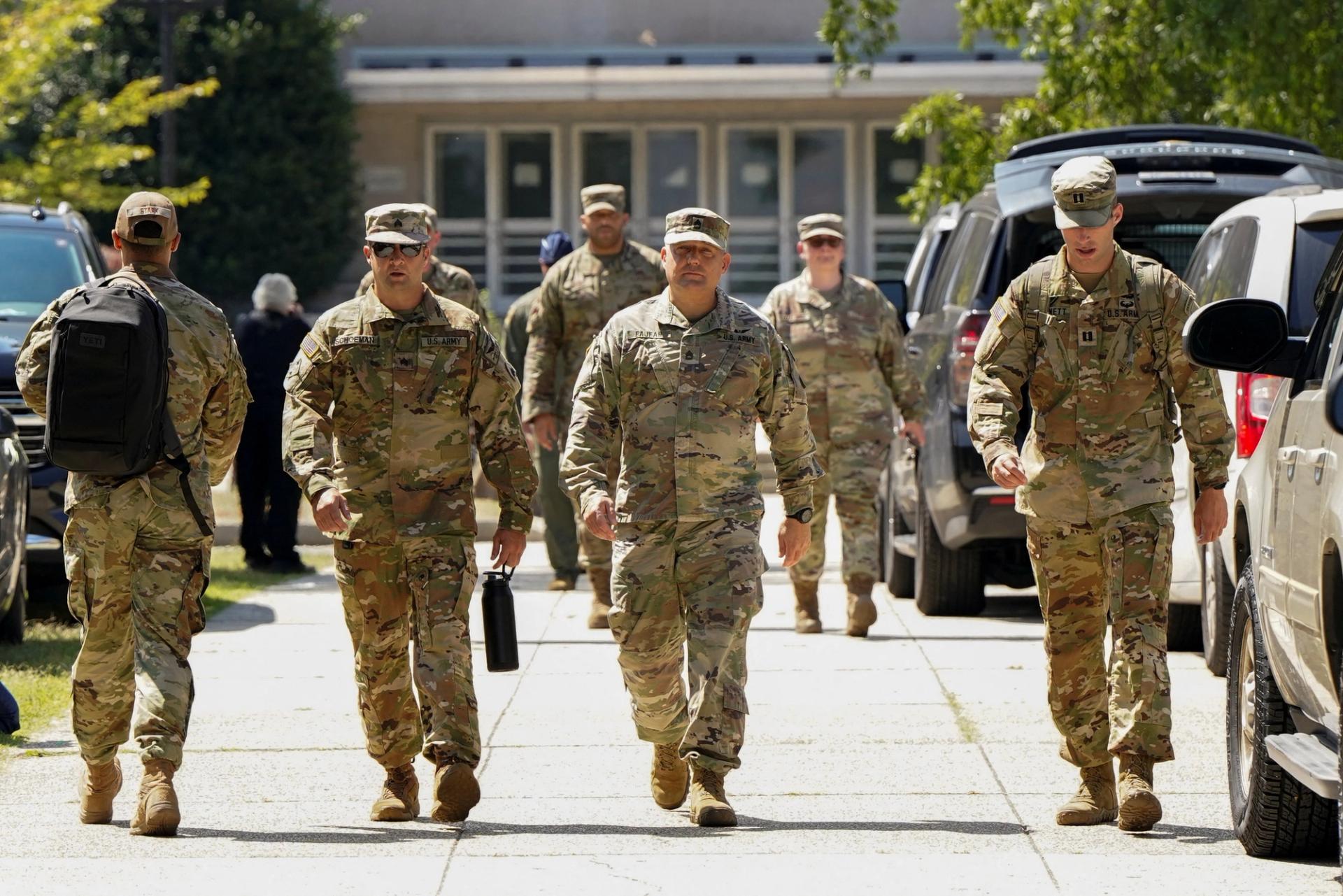 Troops in the streets of DC after Trump deployed them