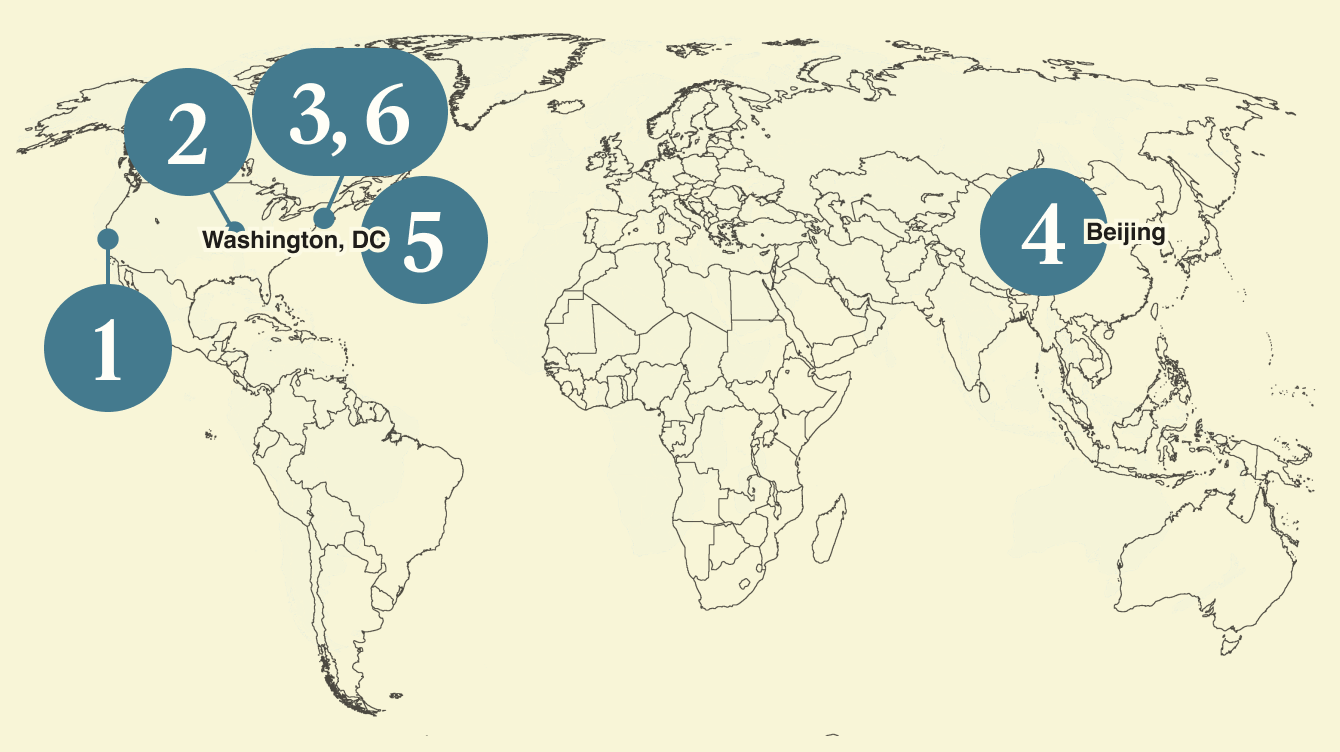 A map of the world.
