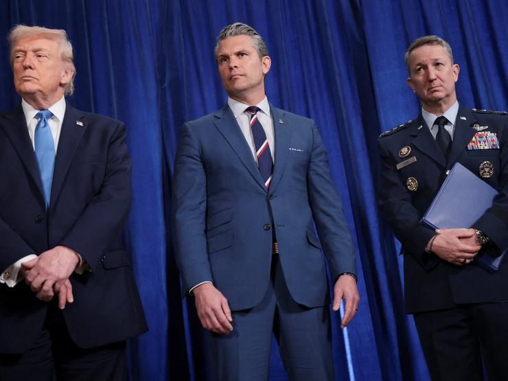 President Trump, Defense Secretary Pete Hegseth, and Joint Chiefs of Staff Chairman Gen. Dan Caine