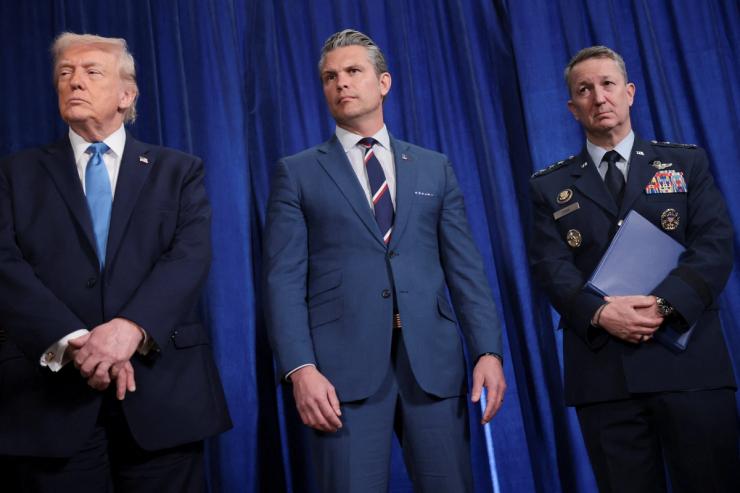 President Trump, Defense Secretary Pete Hegseth, and Joint Chiefs of Staff Chairman Gen. Dan Caine