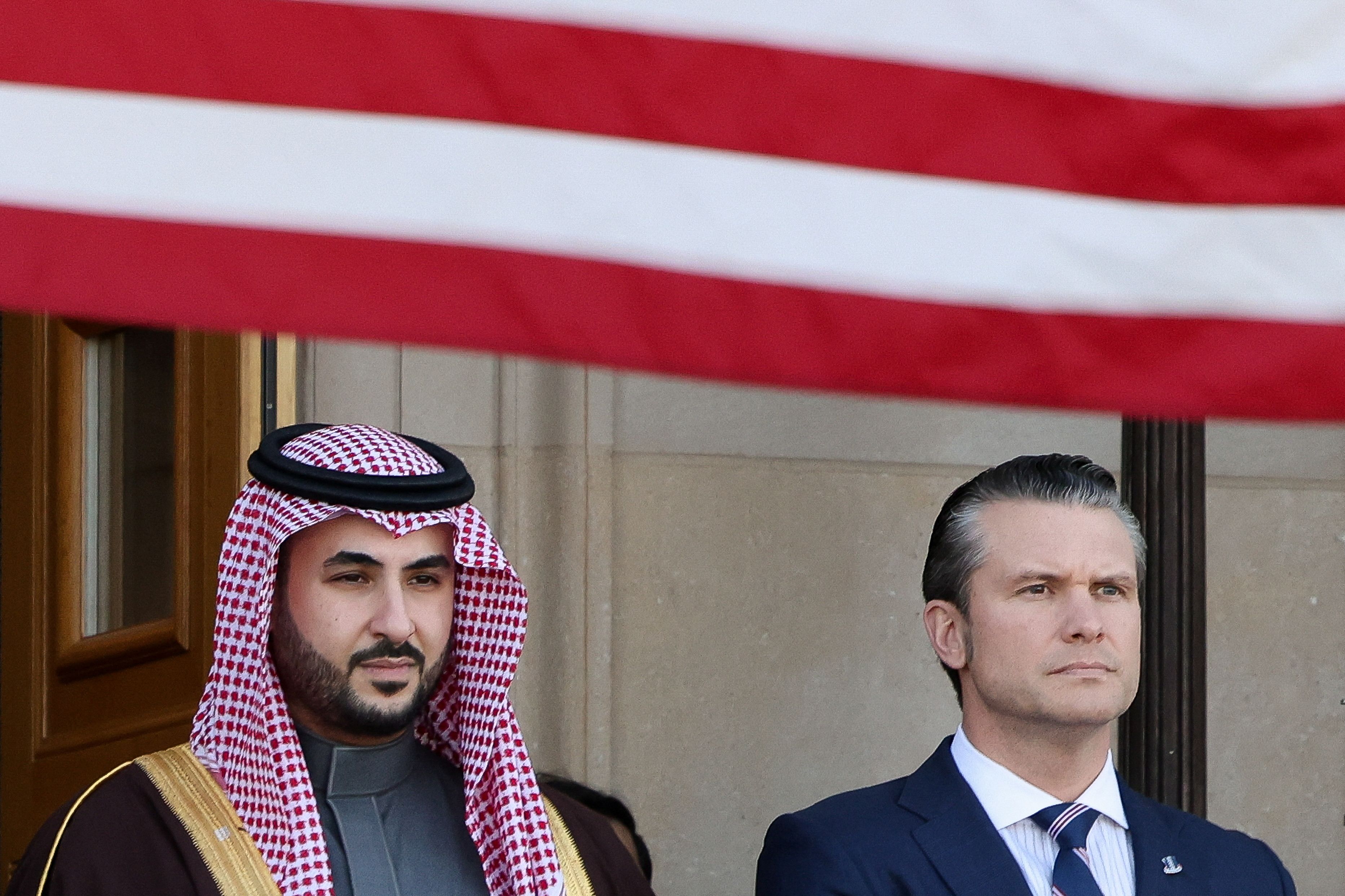Saudi defense minister Khalid bin Salman and Defense Secretary Pete Hegseth
