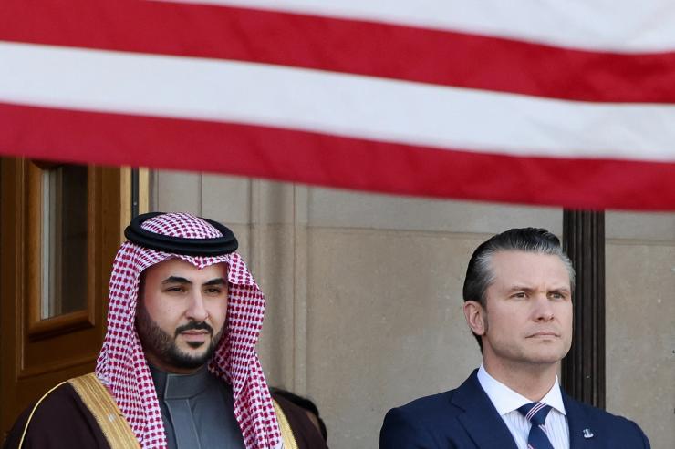 Saudi defense minister Khalid bin Salman and Defense Secretary Pete Hegseth