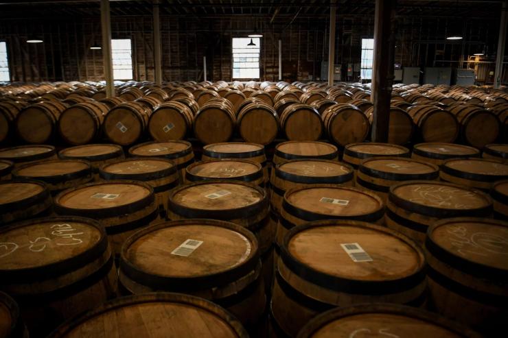 Barrels of Kentucky bourbon