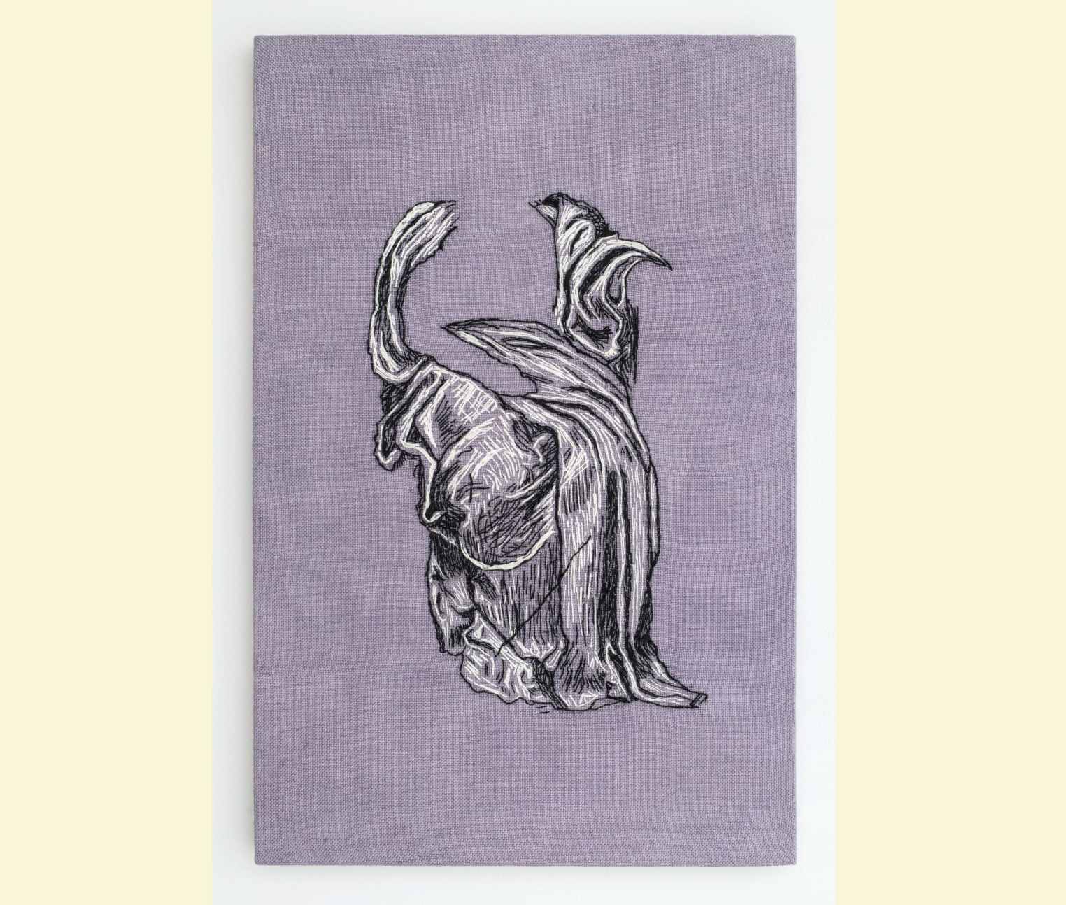 Elaine Reichek, “Drapery Study,” (2019).