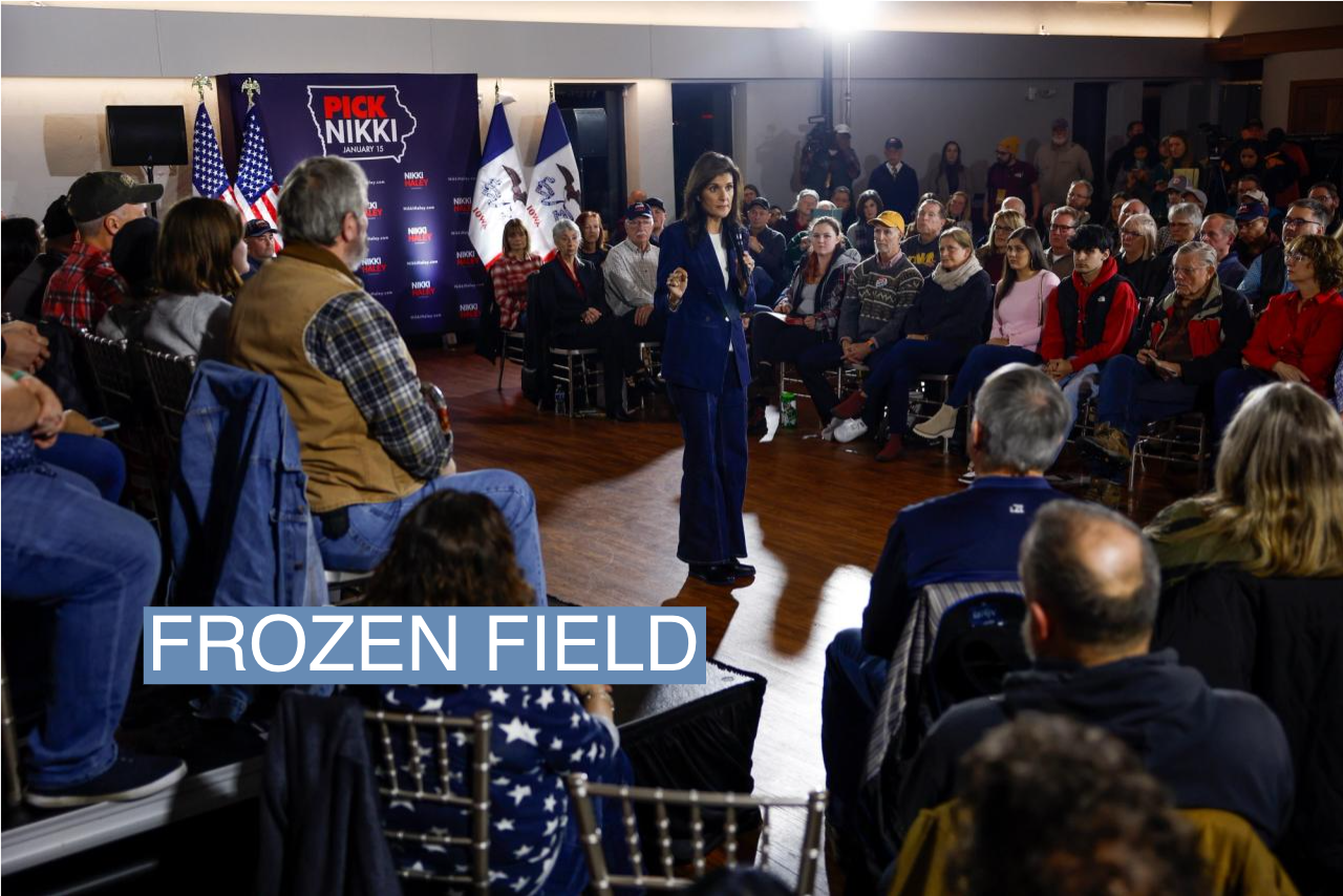 Republican presidential candidate former U.N. Ambassador Nikki Haley speaks during a campaign event at the Olympic Theater on Jan. 11, 2024, in Cedar Rapids, Iowa.
