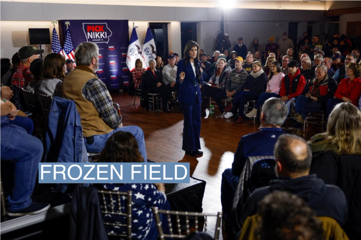Republican presidential candidate former U.N. Ambassador Nikki Haley speaks during a campaign event at the Olympic Theater on Jan. 11, 2024, in Cedar Rapids, Iowa.