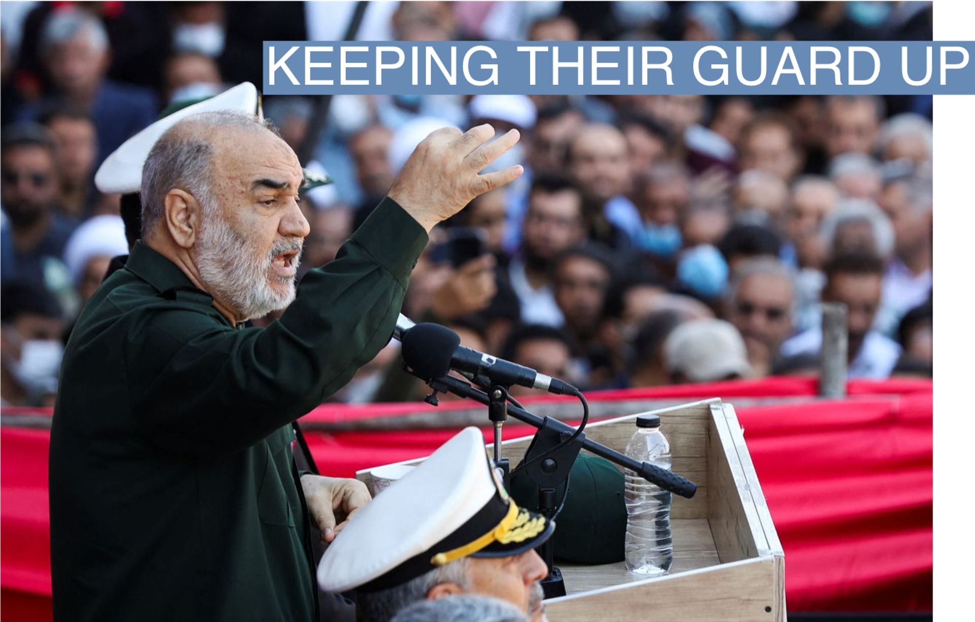 Islamic Revolutionary Guard Corps (IRGC) Commander-in-Chief Major General Hossein Salami, speaks during a funeral ceremony in Shiraz, Iran October 29, 2022.