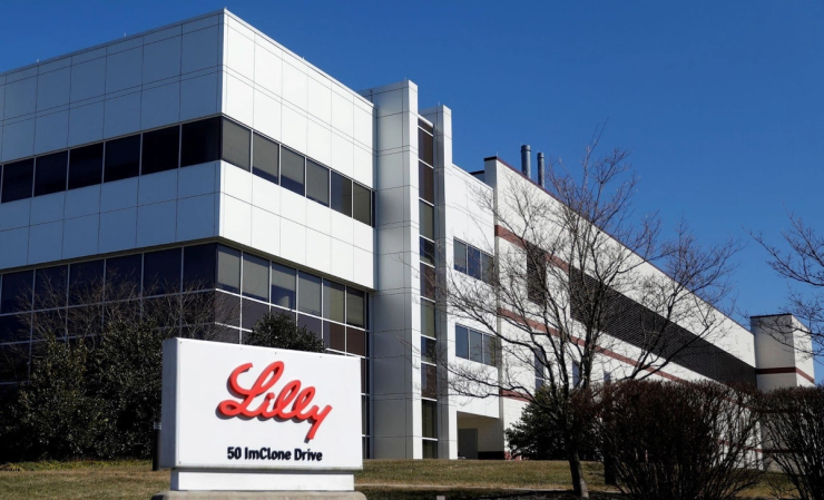 A photo of an Eli Lilly manufacturing plant.