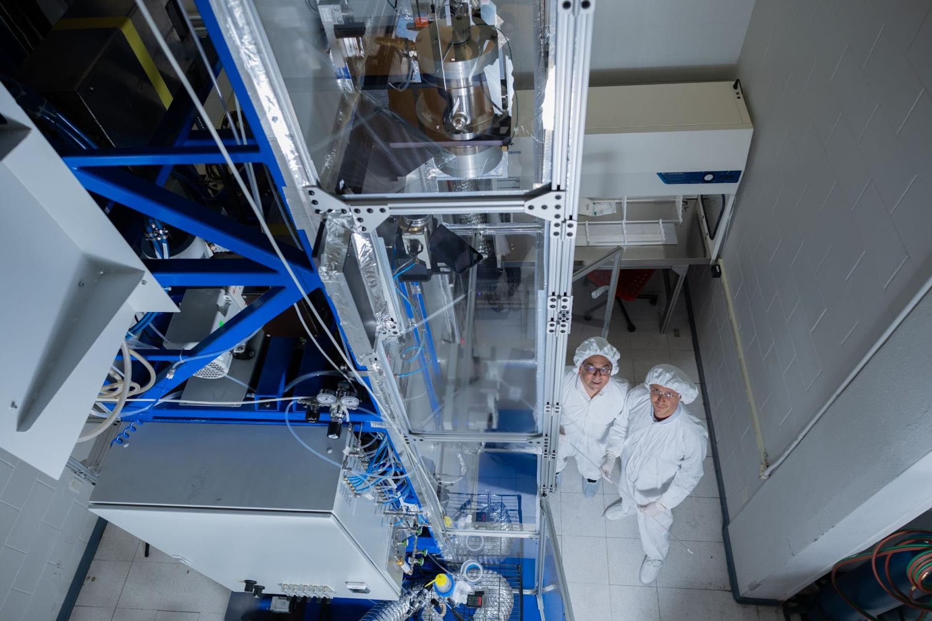 Workers in a lab.