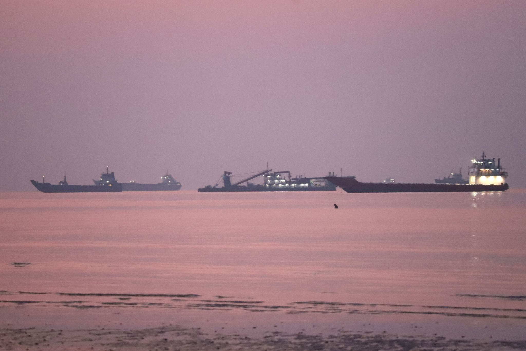 Vessels in the Strait of Hormuz.