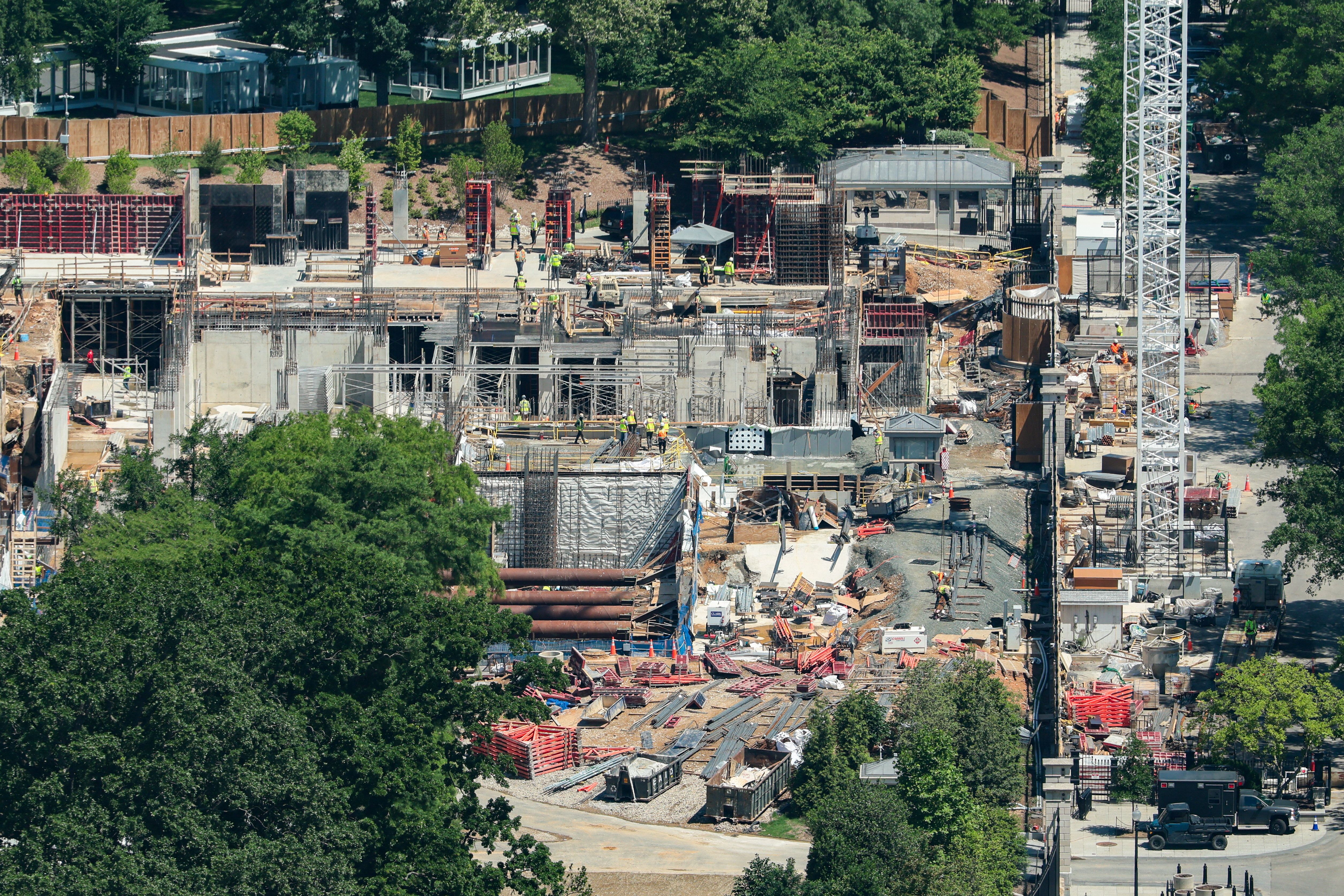 Construction continues on the planned White House ballroom