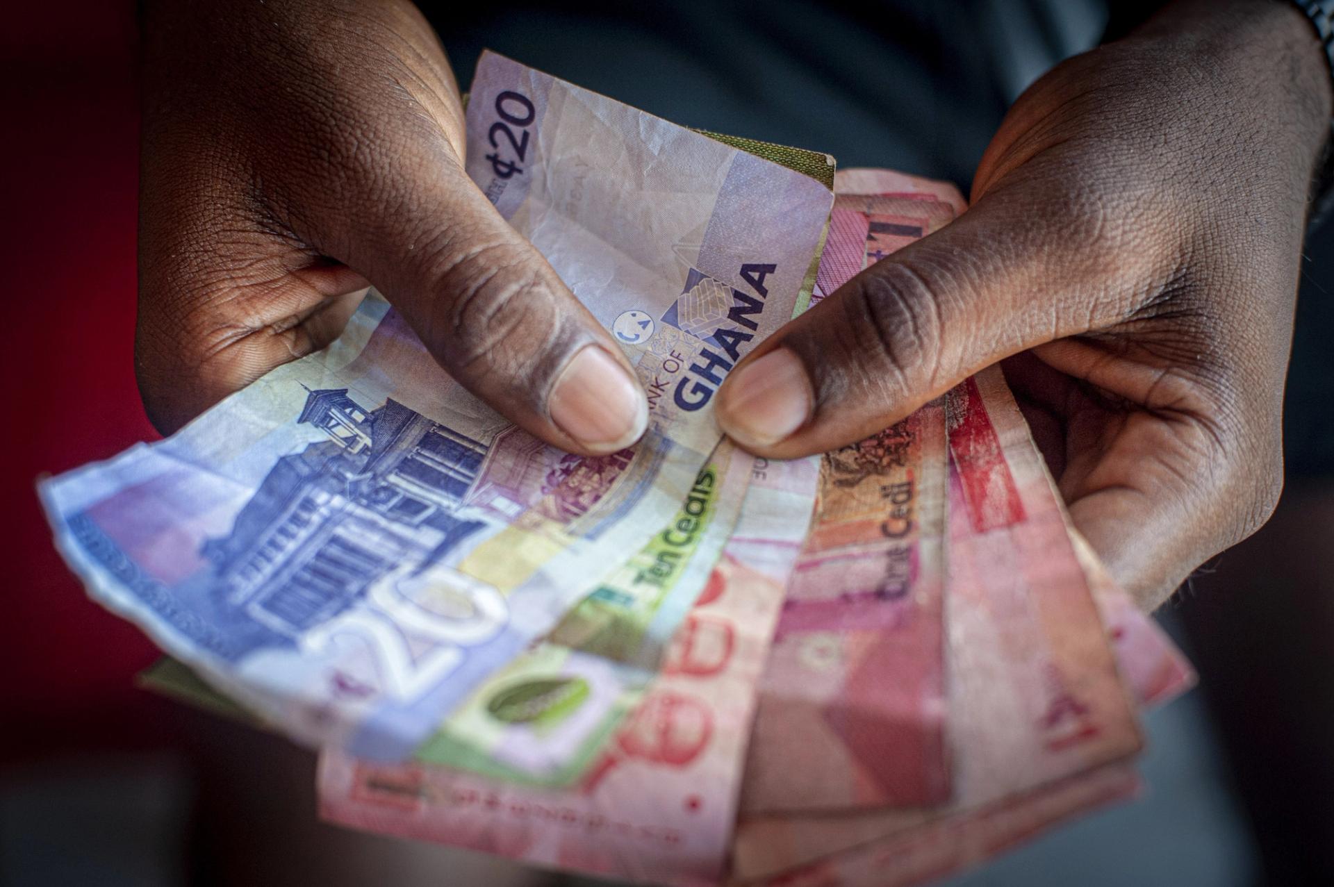 Ghanaian cedi currency notes.