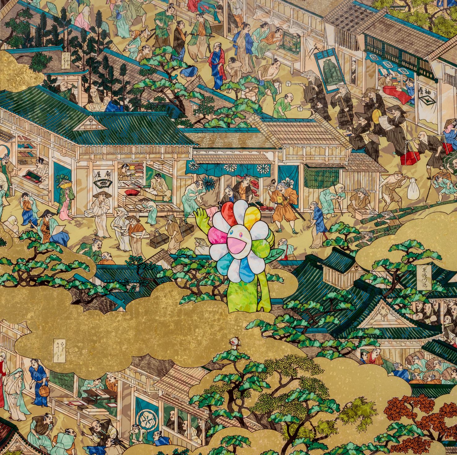 Takashi Murakami, Rakuchu-Rakugai-zu Byobu: Iwasa Matabei RIP. 