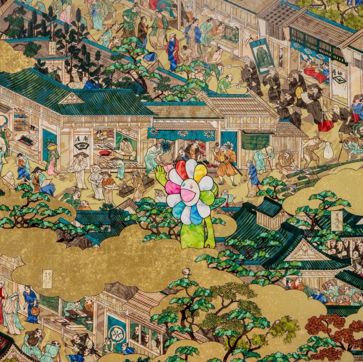 Takashi Murakami, Rakuchu-Rakugai-zu Byobu: Iwasa Matabei RIP.