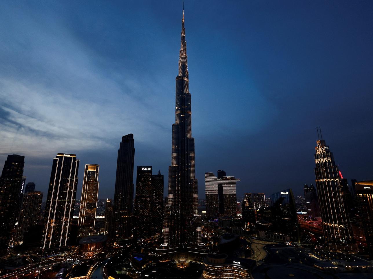 A general view shows the Burj Khalifa, the tallest building in the world, on New Year’s Eve in Dubai.