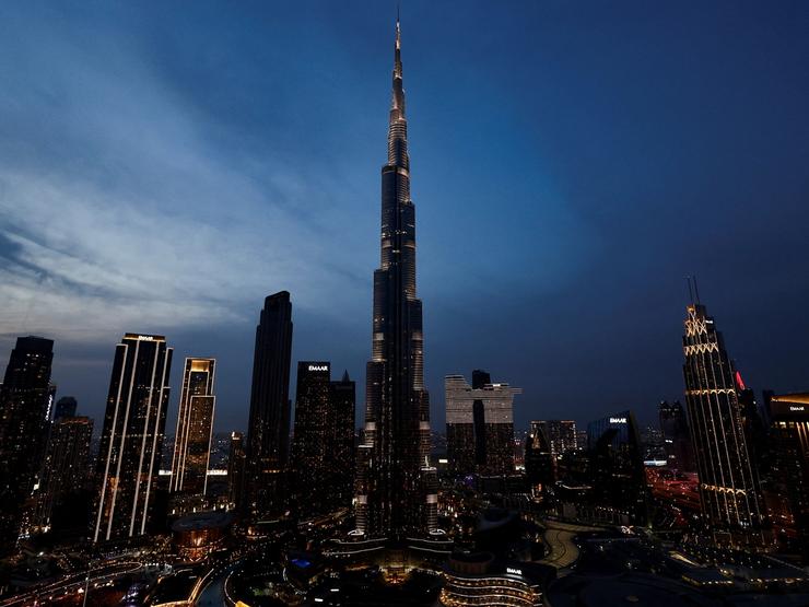 A general view shows the Burj Khalifa, the tallest building in the world, on New Year’s Eve in Dubai.