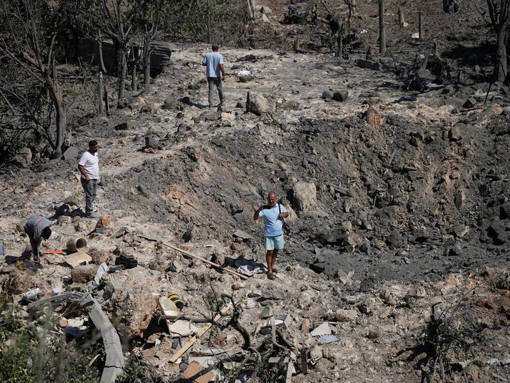 The aftermath of an Israeli air strike on Lebanon.