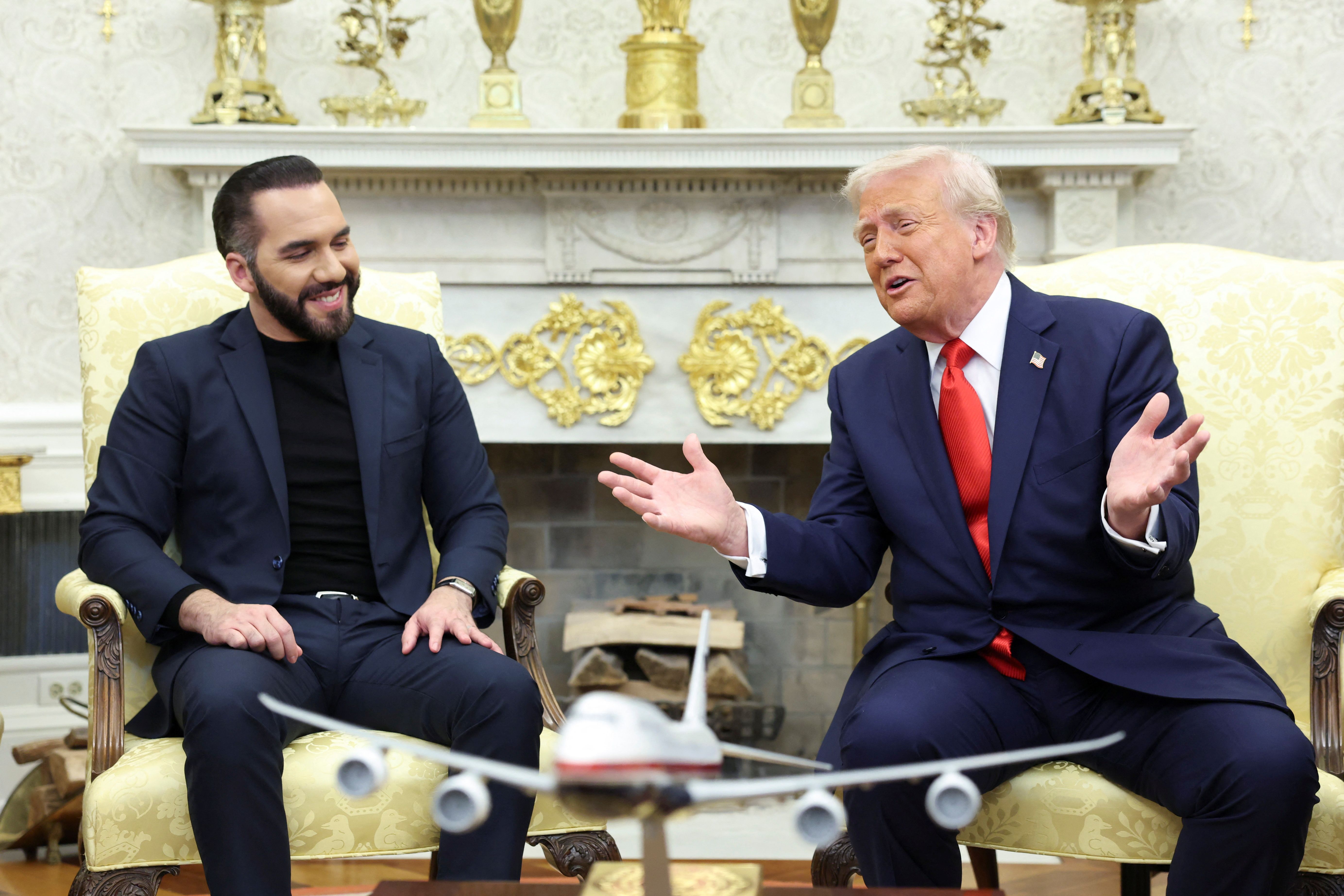 US President Donald Trump meets with El Salvador President Nayib Bukele.