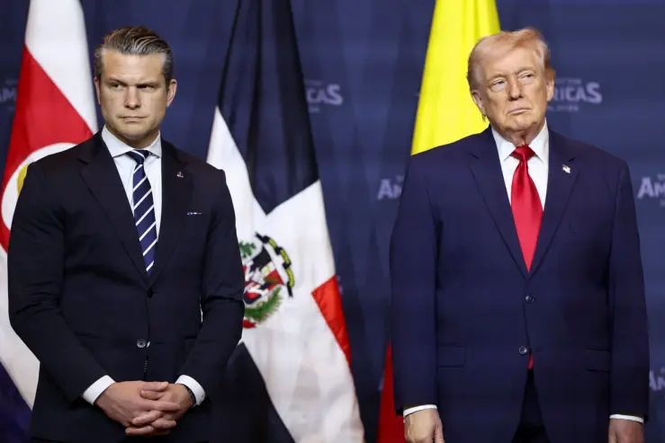 US Defense Secretary Pete Hegseth and President Donald Trump.