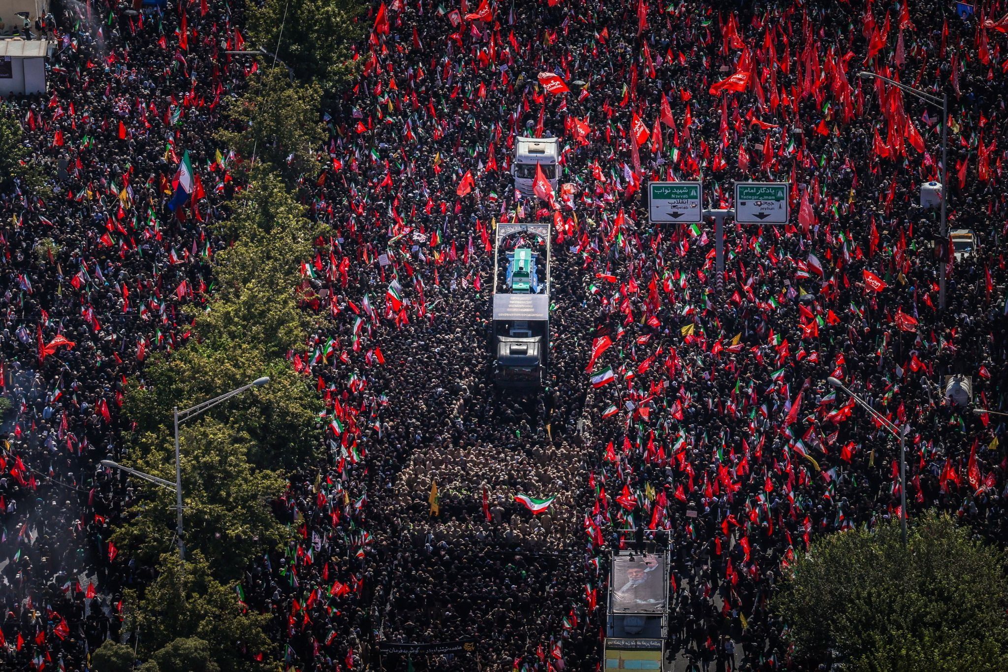 The funeral procession for Iran’s late Supreme Leader Ayatollah Ali Khamenei. 