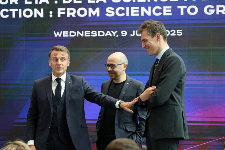 France’s president with CEO of DeepMind and Mistral AI.