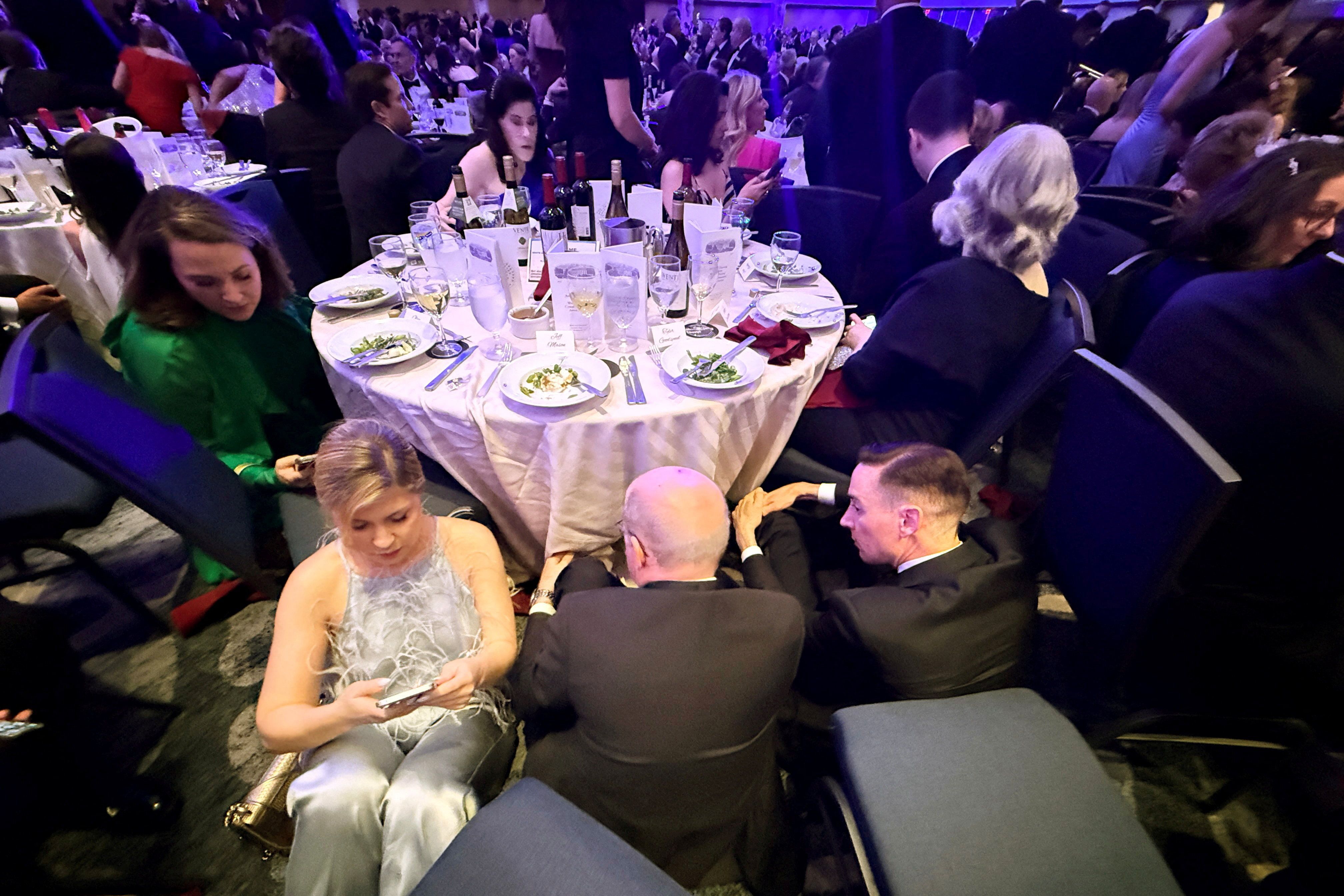 White House Correspondents’ Association dinner guests hide 