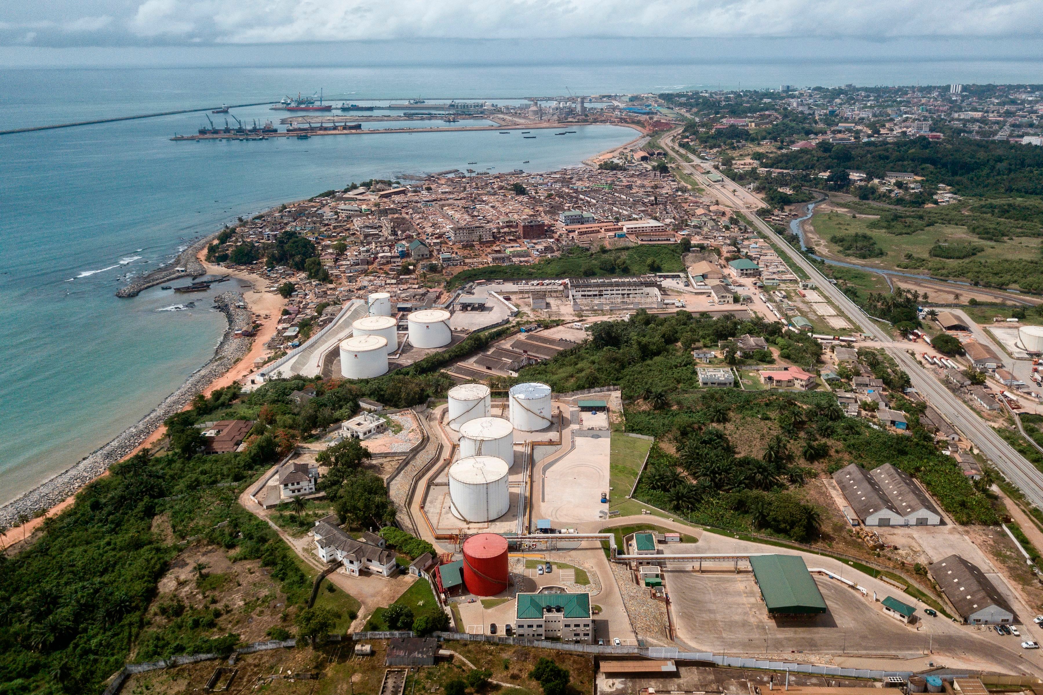 Fuel depots along Ghana’s western coast in Takoradi