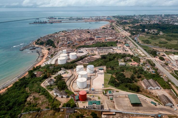 Fuel depots along Ghana’s western coast in Takoradi