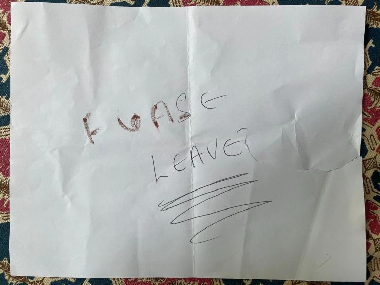 The message from Anna Wintour in lipstick