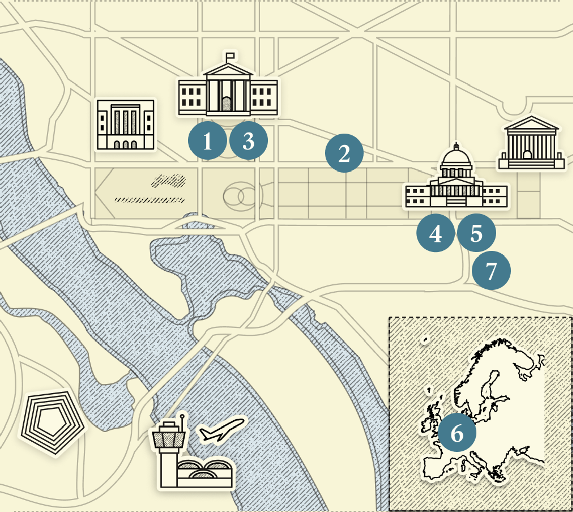A numbered map of DC.
