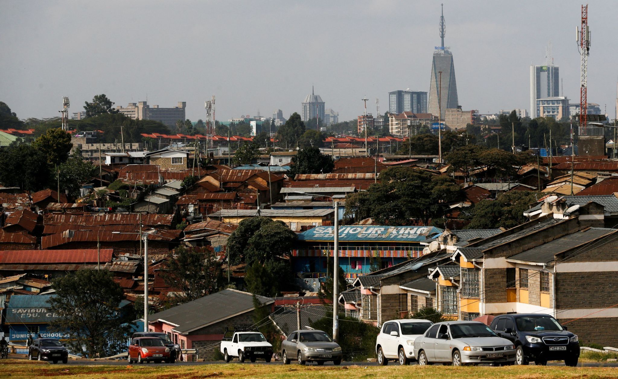 View of the skyline of Upper-Hill district of Nairobi.