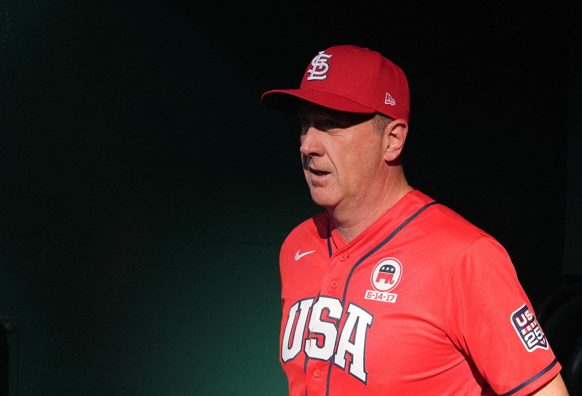 Eric Schmitt during the Congressional Baseball Game